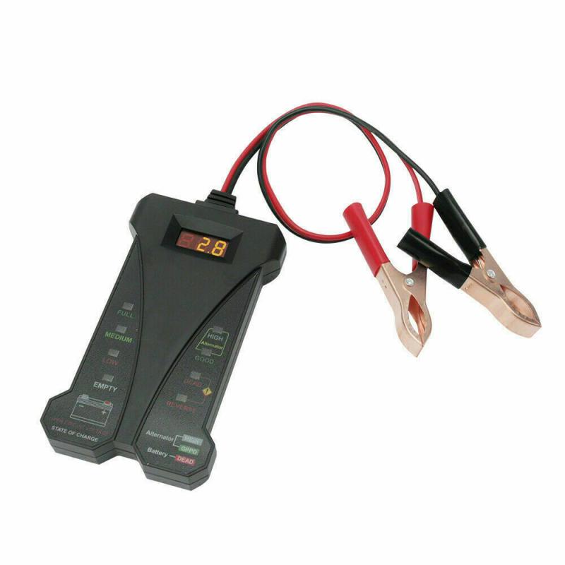 12v bilbatteri tester 8 led lys digital dynamo tester auto load digital analysator våt tørr blysyre batterilader