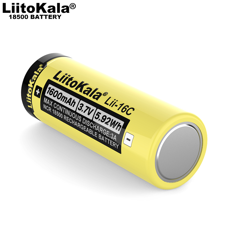1-16PCS LiitoKala Lii-16C 18500 1600mAh 3.7V Rechargeable Battery Recarregavel Lithium ion Battery For LED Flashlight