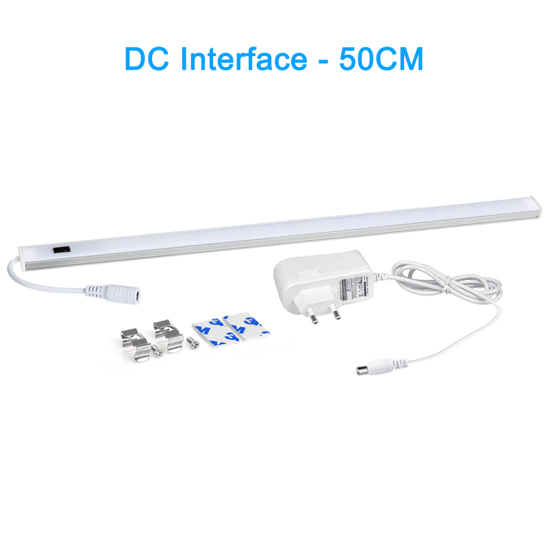 Luz LED debajo de las luces del gabinete para cocina, interruptor de barrido manual, Sensor de movimiento PIR, lámpara de armario, luz nocturna Led de 30/40/50cm: Colorful / Color blanco cálido