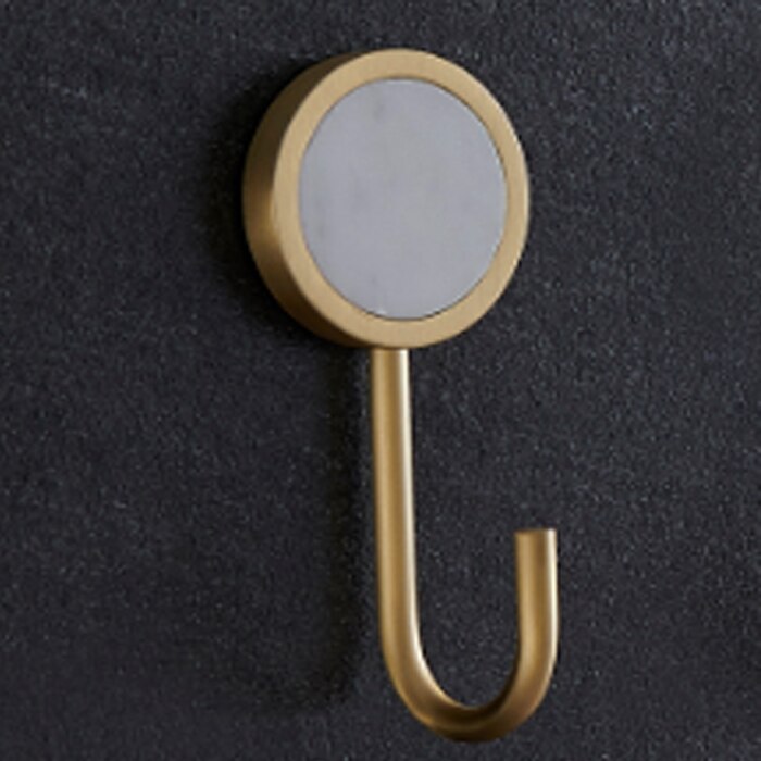 Qiansi Möbel Haken Natürliche Marmor Intarsien Durcheinander KleiderbüGel, nagel-Freies Zauberstab Halterung Mantel Keychain Metall Haken: Weiß Marmor