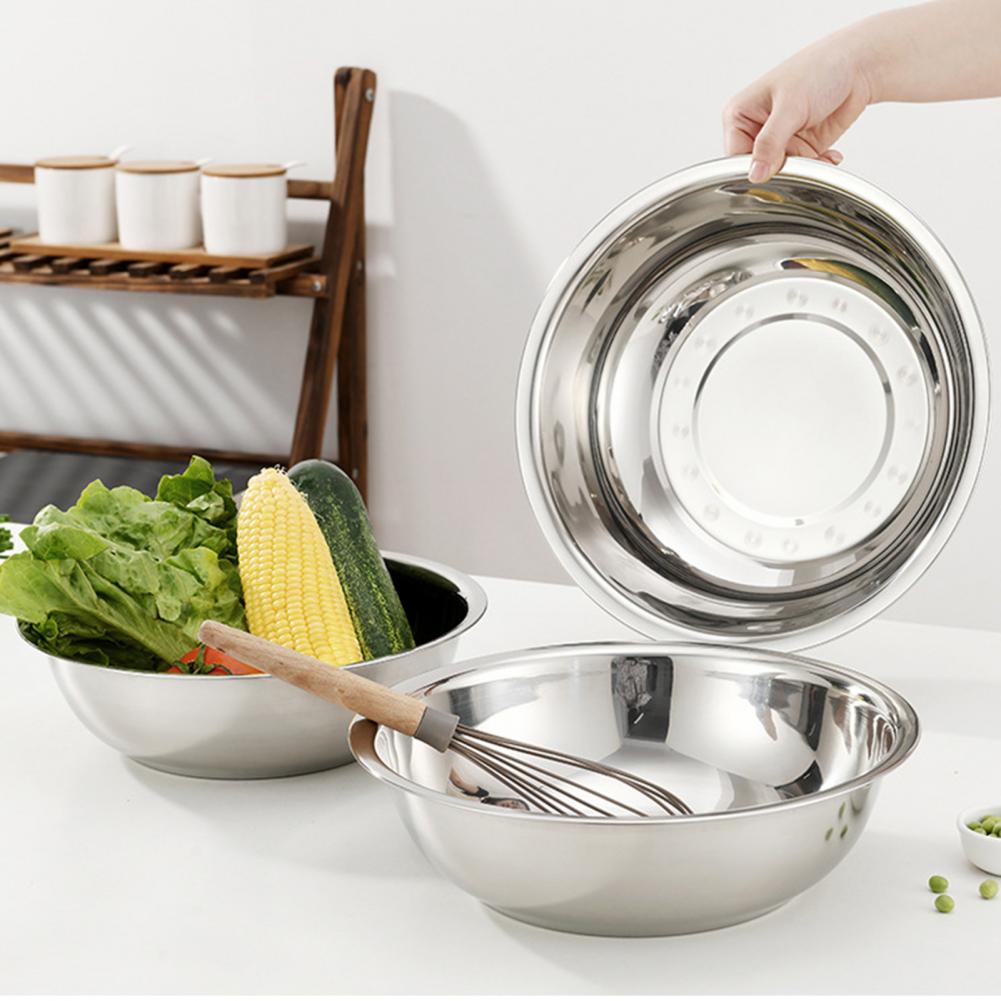 Soup Bowl Heavy Duty BPA Free Stainless Steel Dishwasher Safe Serving Bowl for Vegetable Wash Basin Stainless Steel Pot Kitchen