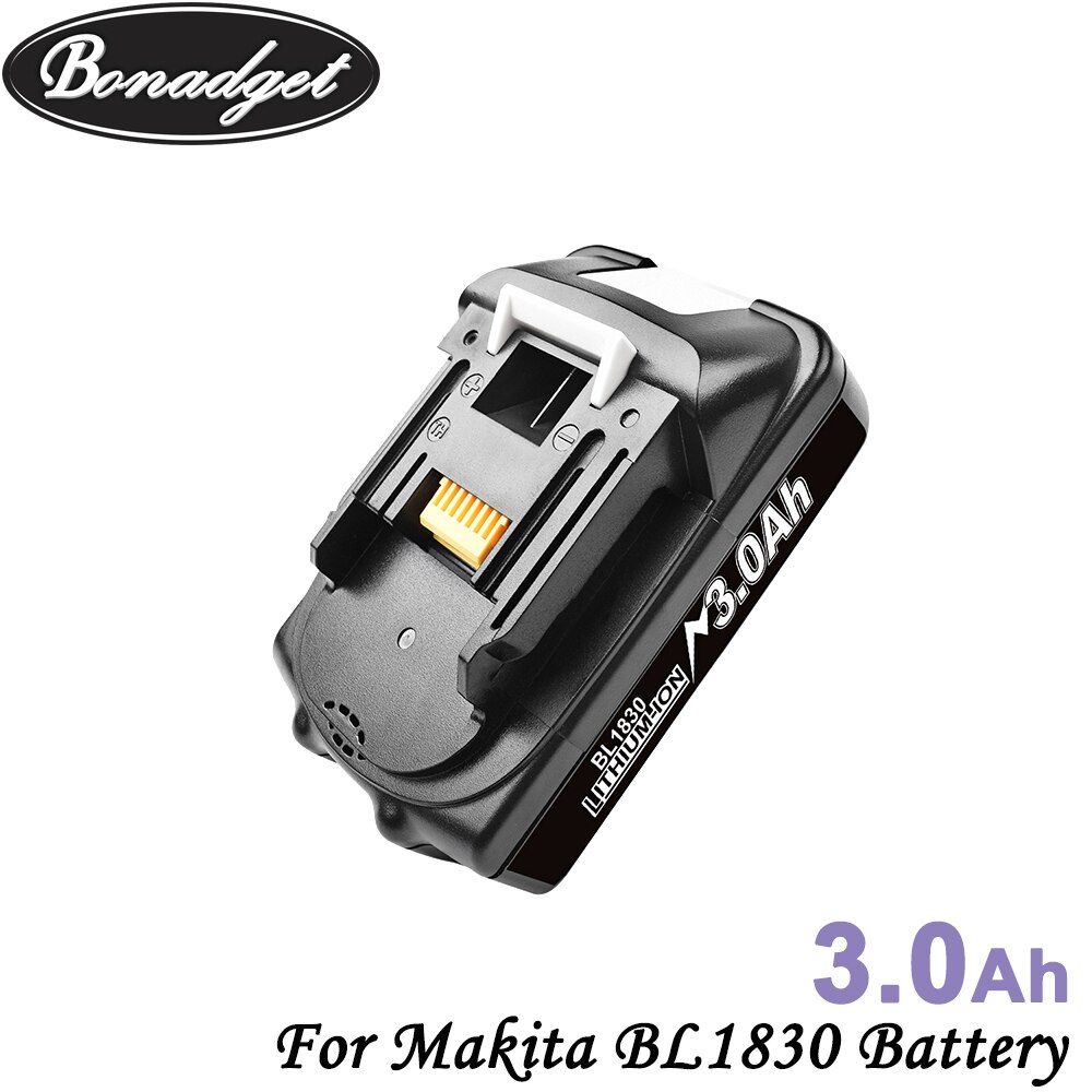Bonadget 18V 3000mAh Lithium-ion Battery for Makita BL1830 BL1860 BL1840 BL1815 - Replacement Power Tool Battery: 1 pack 3000mAh