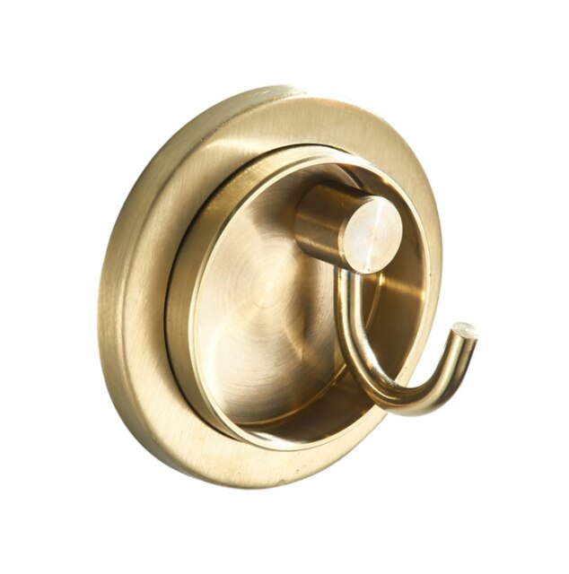 brushed gold 304 stainless steel coat hook wall hanging perforated thickened coat hat single hook kitchen hardware: brushed gold