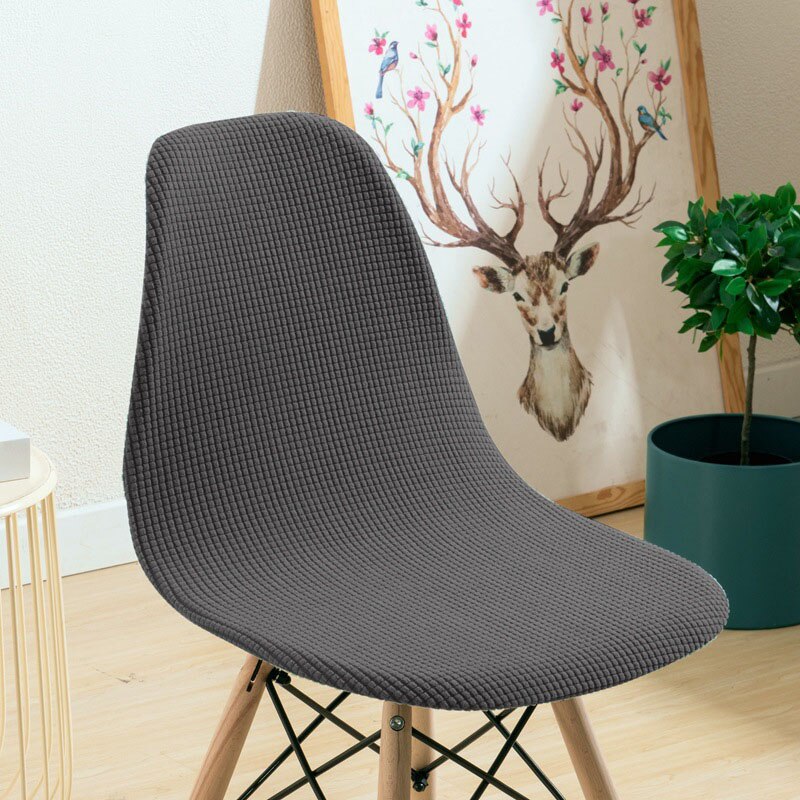 Housse de siège pour chaise Eames, lavable, amovible, sans accoudoirs, pour Banquet, maison, hôtel, 1 pièce: Gris foncé