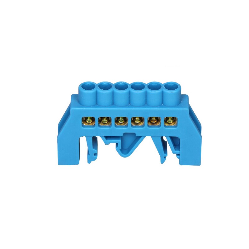 4P/6P/8P/10P/12P Koperen Brug Type Rail Terminal Blauw nul Lijn Schroeven Rij Aansluiting Elektrische Terminal Blok Strip
