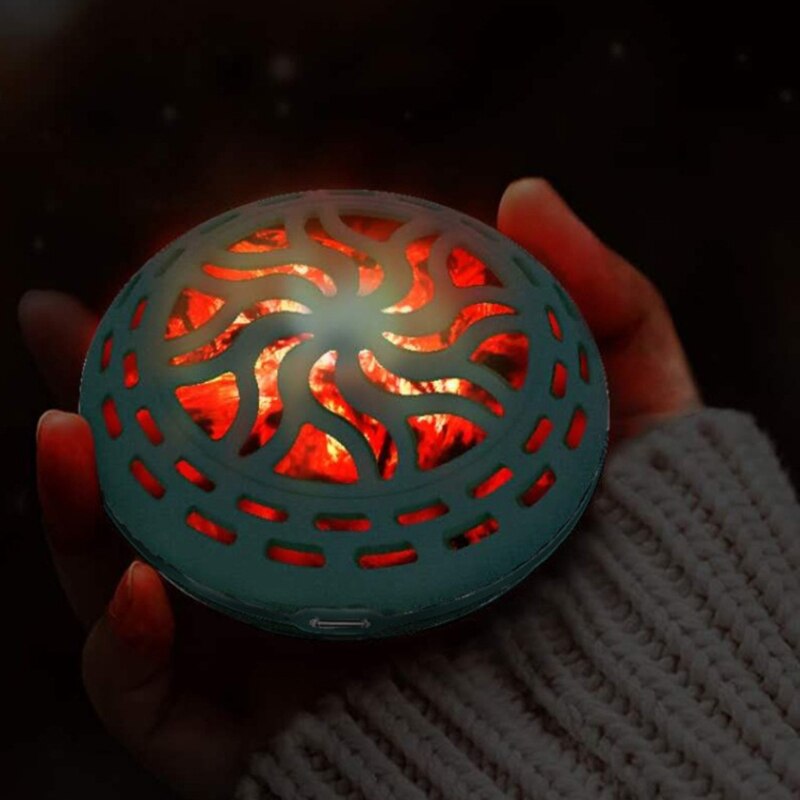Draagbare Imitatie Houtskool Handwarmer Usb Oplaadbare Simulatie Vlam Zelfopwarming Handwarmer LX0C