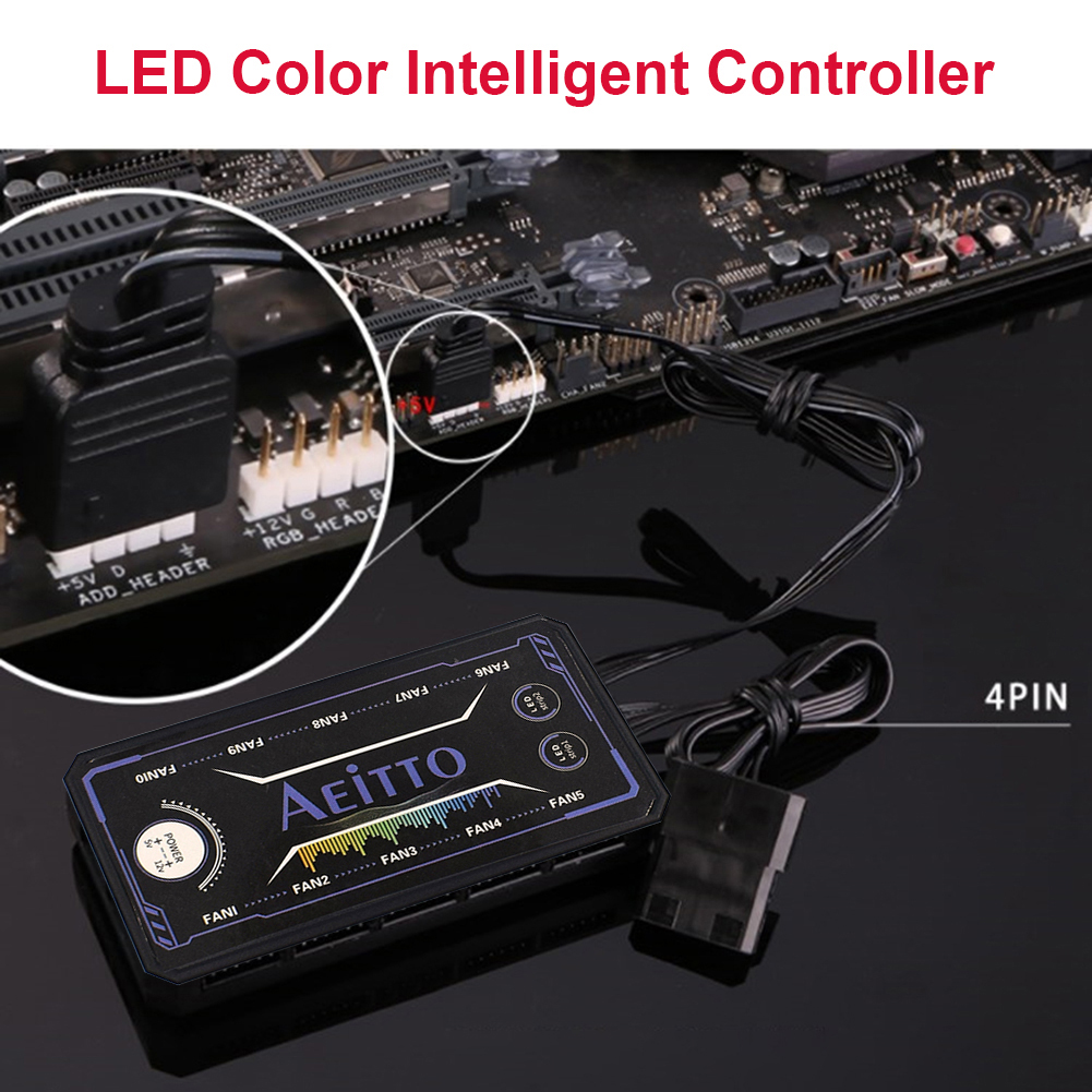 12V 5A RGB Controller 1 to 8 HUB DC 6Pin Cooling F... – Vicedeal