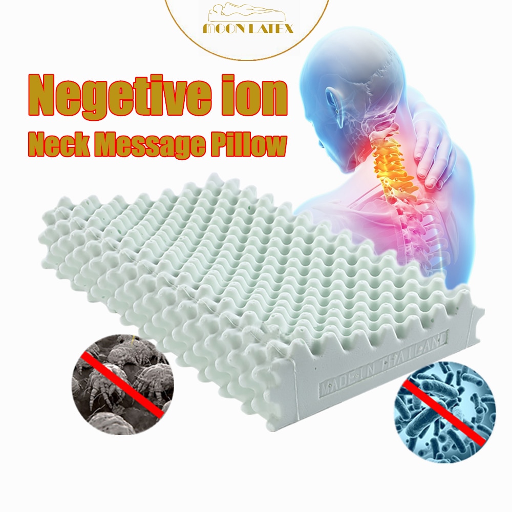 Moonlatex thailand original naturlig latex pude sundhedspleje ryghvirvler ortopædisk fysioterapi negativ ionhals massage pude