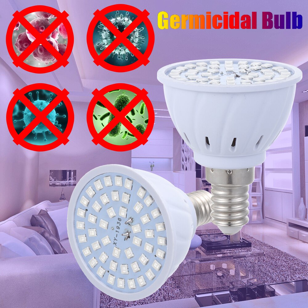 UV Lamp Bulb Healthy Living E27 E14 MR16 GU10 LED Light Ultraviolet Sterilizer Desinfection Germicidal 220V