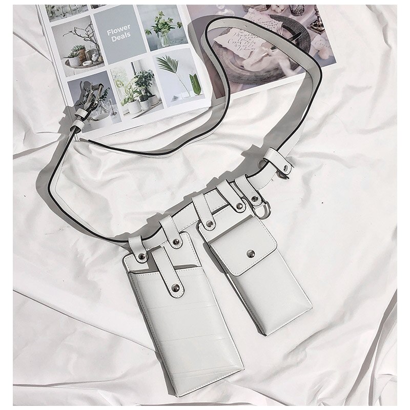 Saco de cinto de couro feminino fanny pacote de cintura de luxo cinto telefone bolsa de alta qualidade saco da cintura para a menina sacos crossbody bum c218: White waist bag