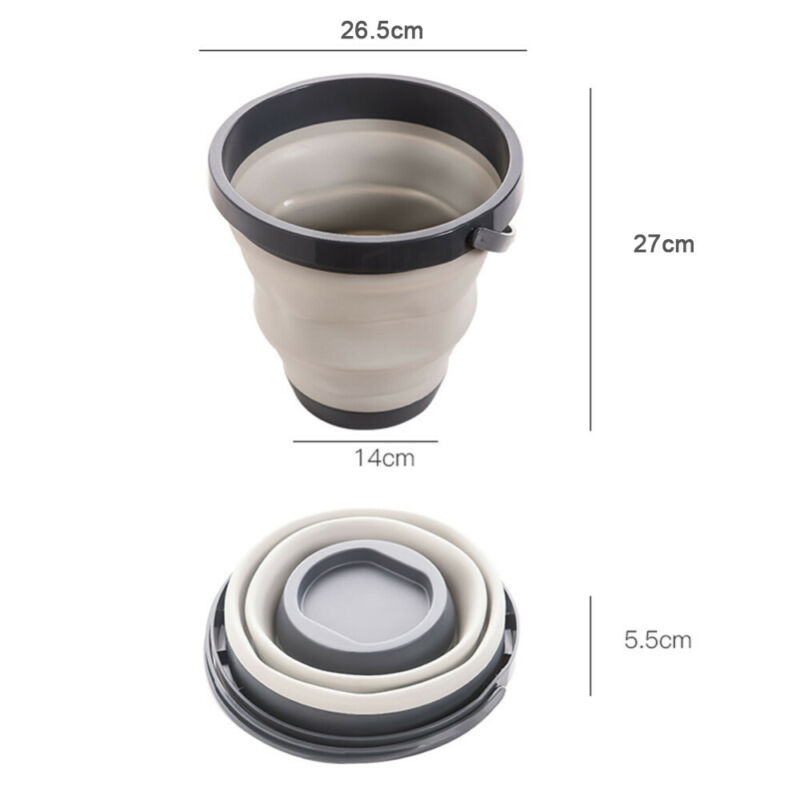 Silikone, der kan foldes sammen, spand køkkenlejr have vandbærer 10-15l