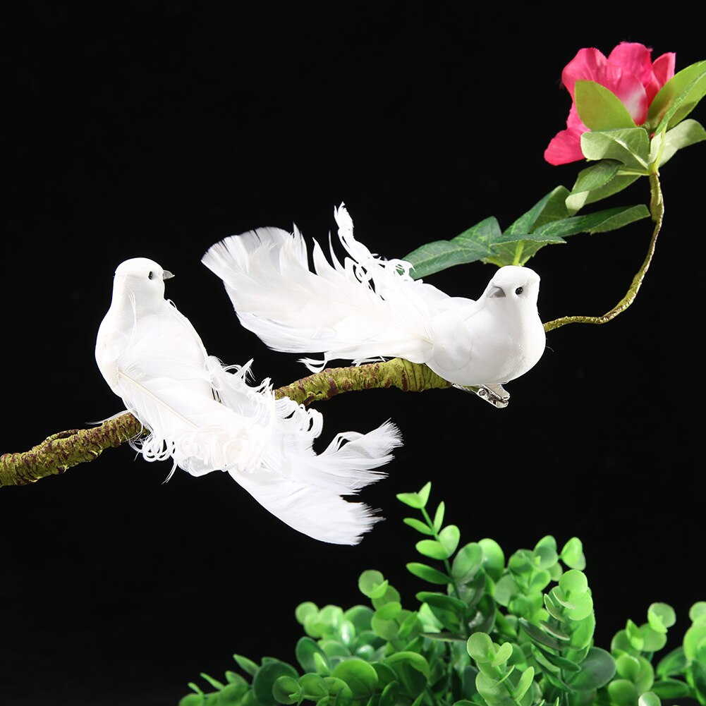 12pcs/set Artificial Birds Foam Pigeon Window Craft Ornaments Simulation Feather Birds for Home Garden Decoration
