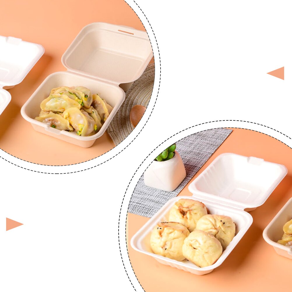 50pcs Takeout Packaging Boxes Snack Wrapping Boxes Shop Hamburgers Boxes Salad Storage Lunch Box Cake Sushi Food Packaging Box