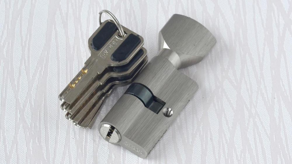 60mm messing cylinder 5 stk computer messing nøgle med knap enkelt åben stil euroe standard dørlås: Cw60sn