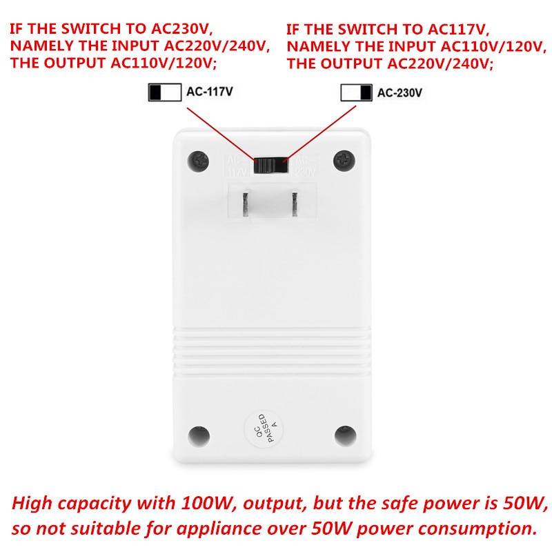110/120V naar 220/240V Step-Up Down Voltage Converter Transformator Reizen Dual Channel Power converter Witte Travel