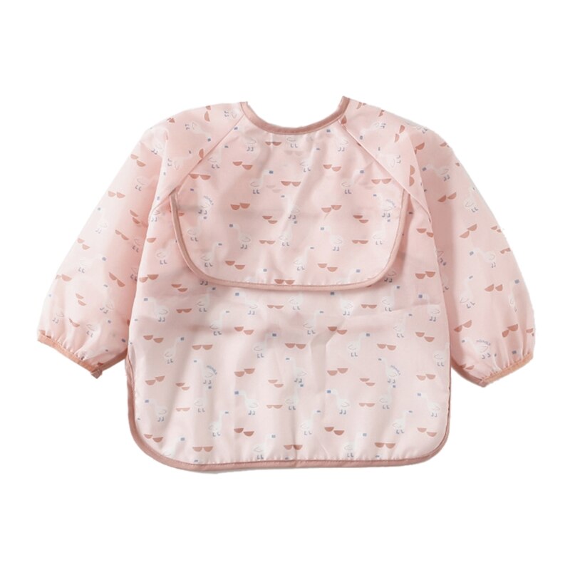 Baby Kids Peuter Lange Mouwen Sjaal Waterdicht Art Kiel Voeden Bib Schort Pocket Baby Jongens Meisjes Burp Doek: 3