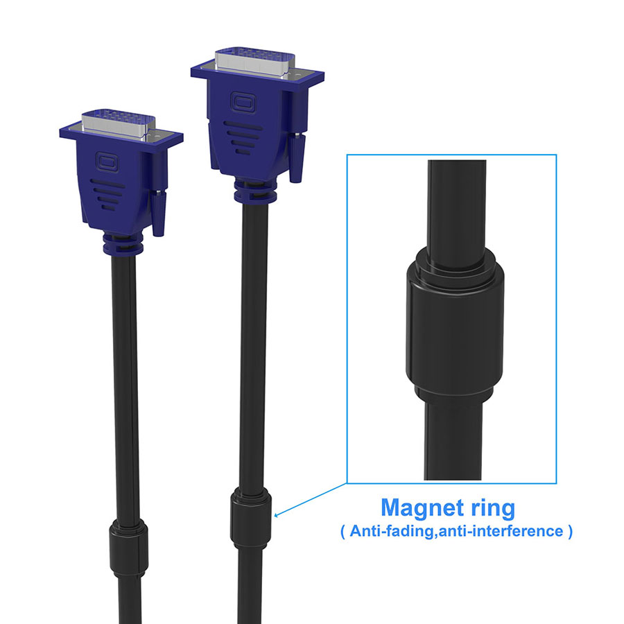 Robotsky-Cable VGA macho a VGA, 1,5 m, 4,6 pies, 3m, 10 pies, Cables macho, 1080P, extensión VGA/SVGA, Cabo para Monitor y proyector