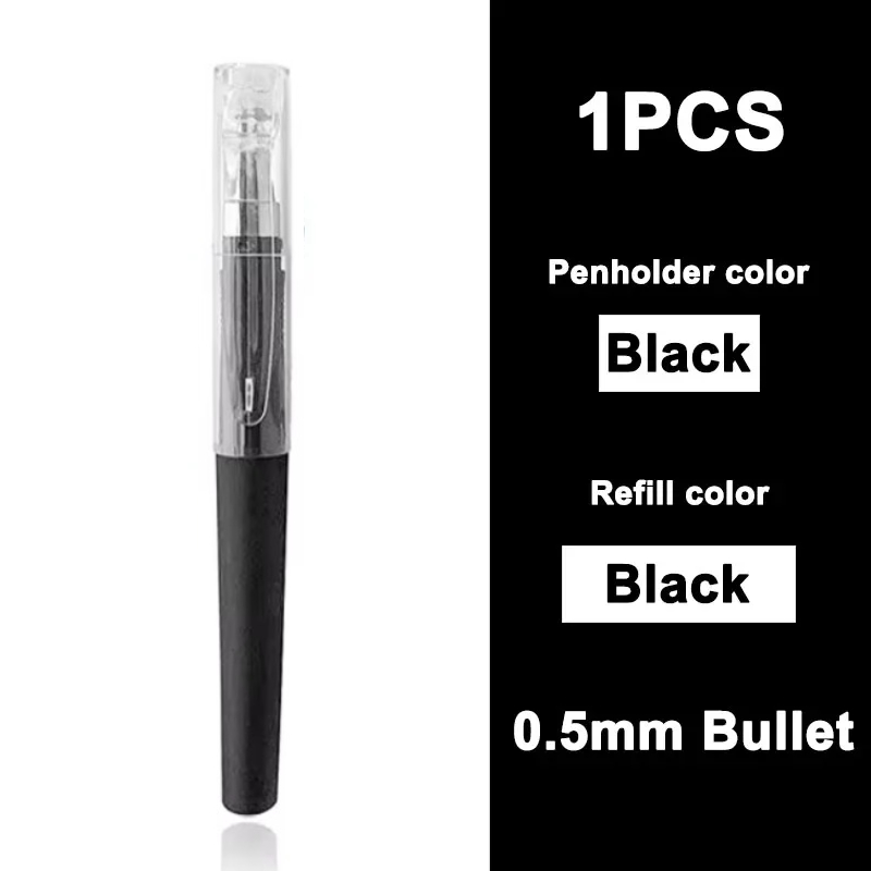 Stylo de poche court, Mini stylo Gel Portable, petit stylo de Signature à séchage rapide pour petits étudiants, 1 pièce: Noir