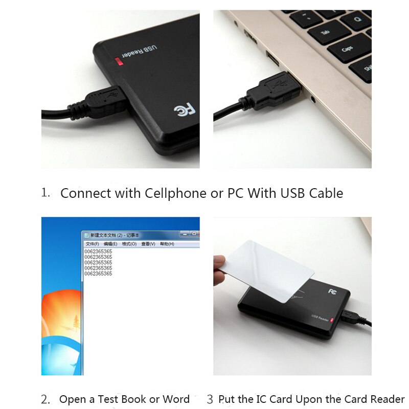 USB interface 125khz desktop contactless rfid card reader