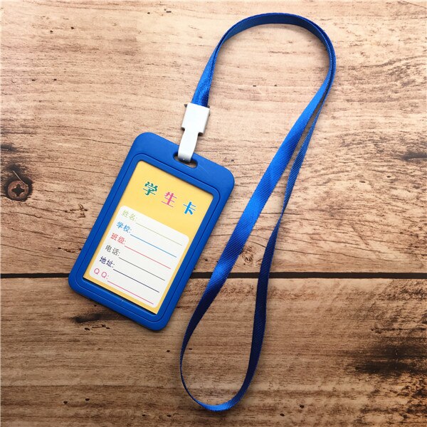 Tragbare Bunte Mitarbeiter Kunststoff ID Karte Halter Name Tag Lanyard Neck Strap mitarbeiter arbeiten karte Büro Schreibwaren: blue