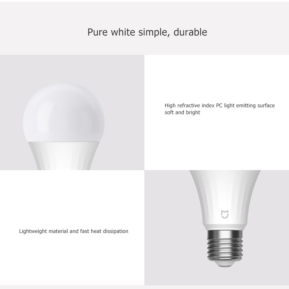 Xiaomi Mijia 5W E27 Bluetooth malla inteligente LED Bombilla 2700-6500K regulable Control de voz iluminación del hogar lámpara de noche linterna MJDP09YL