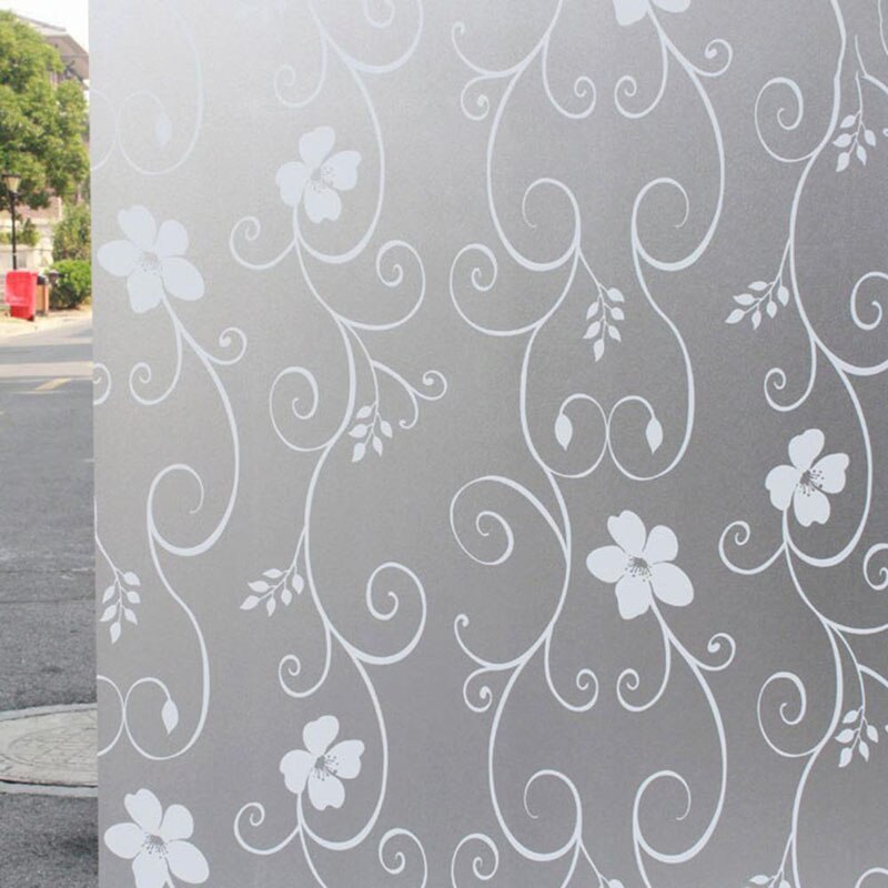PVC Waterproof Frosted Stickers Bathroom Office Glass Walls Window Door Privacy Film Sticker Backdrop Decor 200x60CM: B