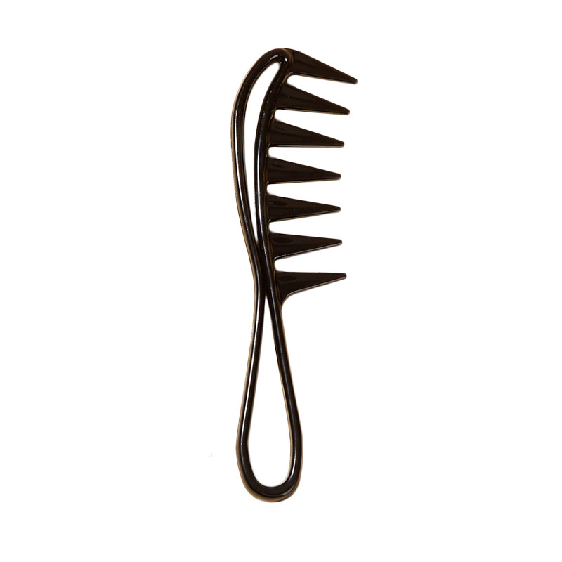 Peluquería, peluquería, peine ancho de diente grande, peine suavizante, cabeza de aceite para el hogar, peine hueco para hombres y mujeres, peine de estilismo, accesorio de peluquero: Negro