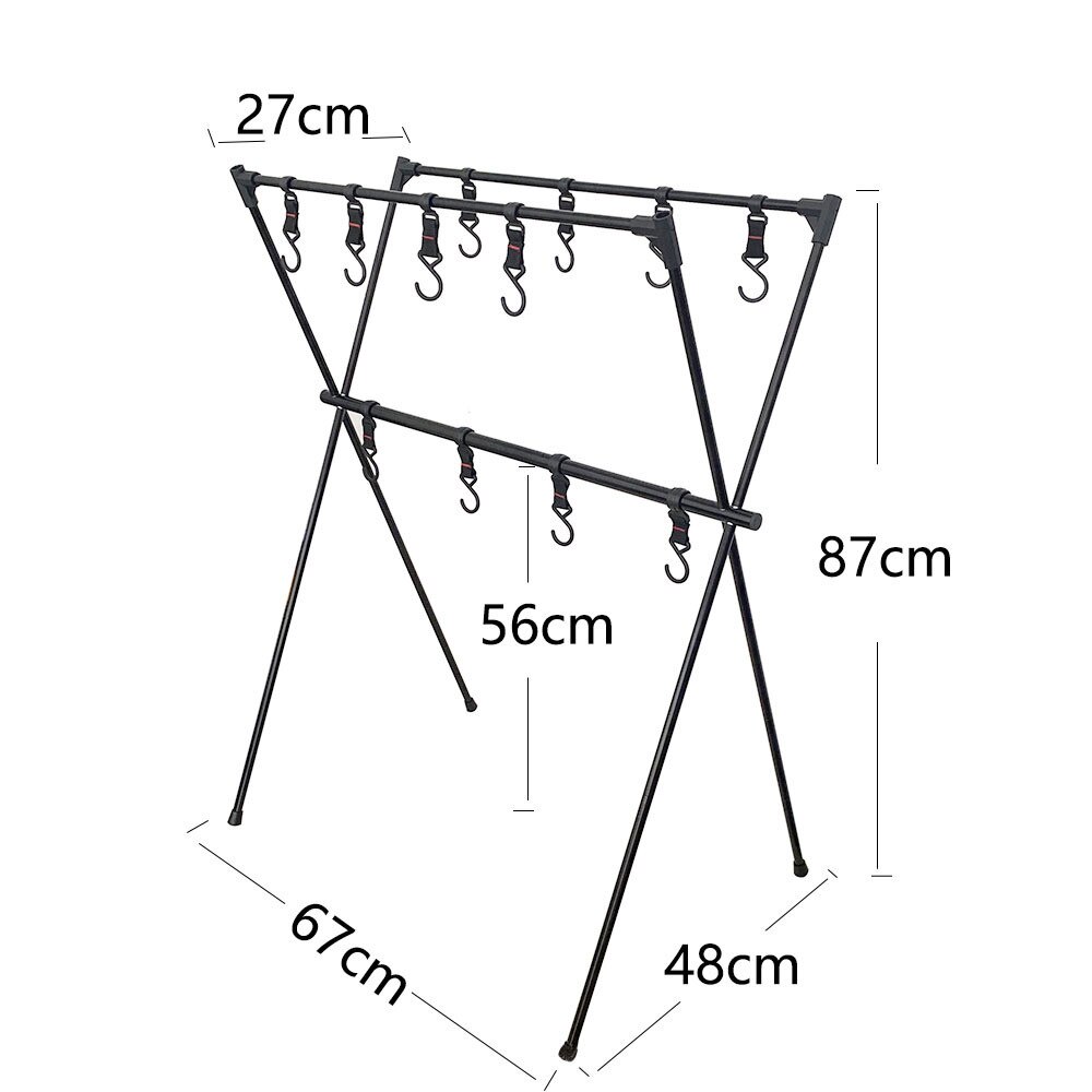 Scaffale pieghevole da esterno triangolo portatile in lega di alluminio portante a doppio strato da campeggio per escursionismo di grande capacità