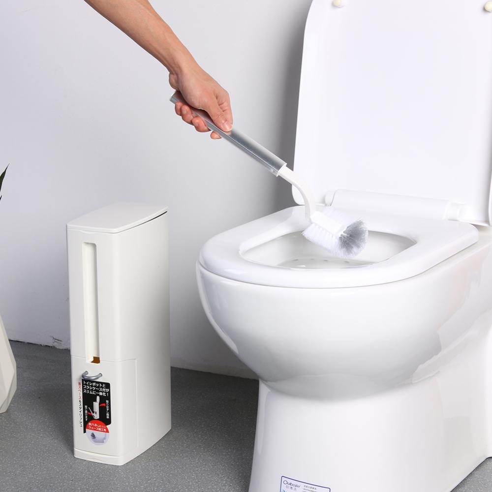 Plástico banheiro lata de lixo com escova de vaso sanitário lixo bin balde de lixo eco-friendly ferramentas de limpeza do banheiro