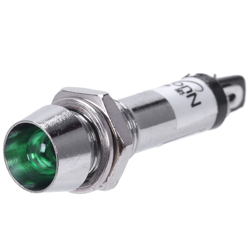 8mm LED Dashboard warning light 12V control indicator light Green 1pz: Default Title