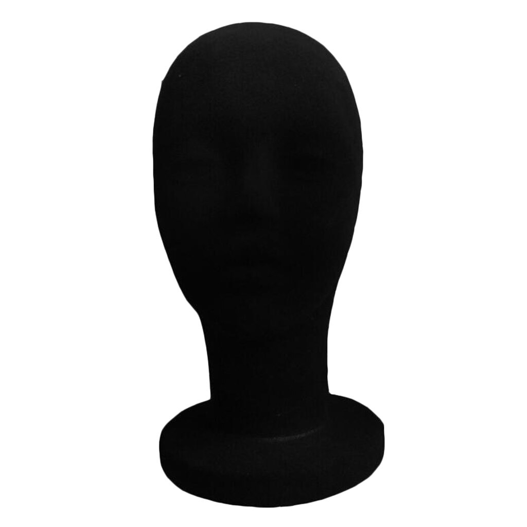 Schuimvlokken mannelijk mannequin hoofd model hoed pruik display standaard rek zwart
