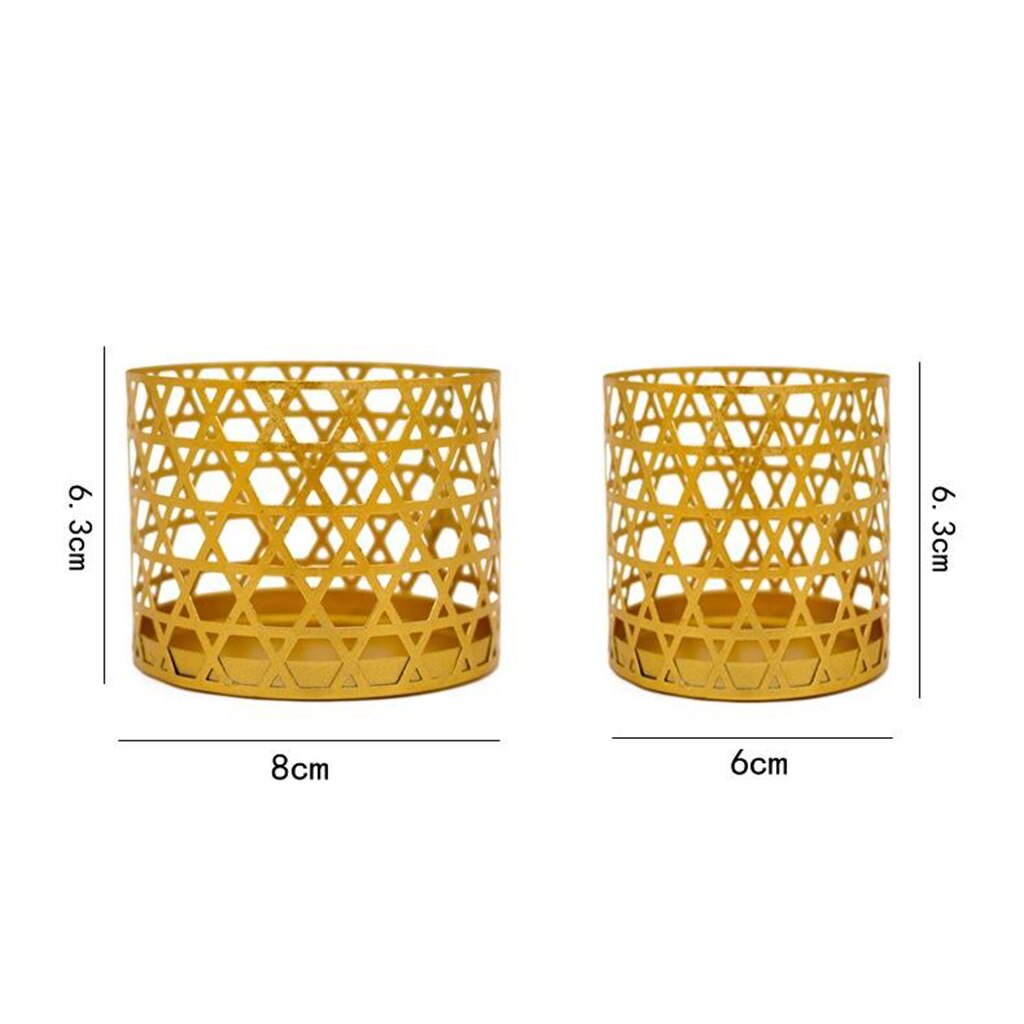 Metal Iron Candle Holder Modern Table Centerpiece for Indoor Outdoor Decor