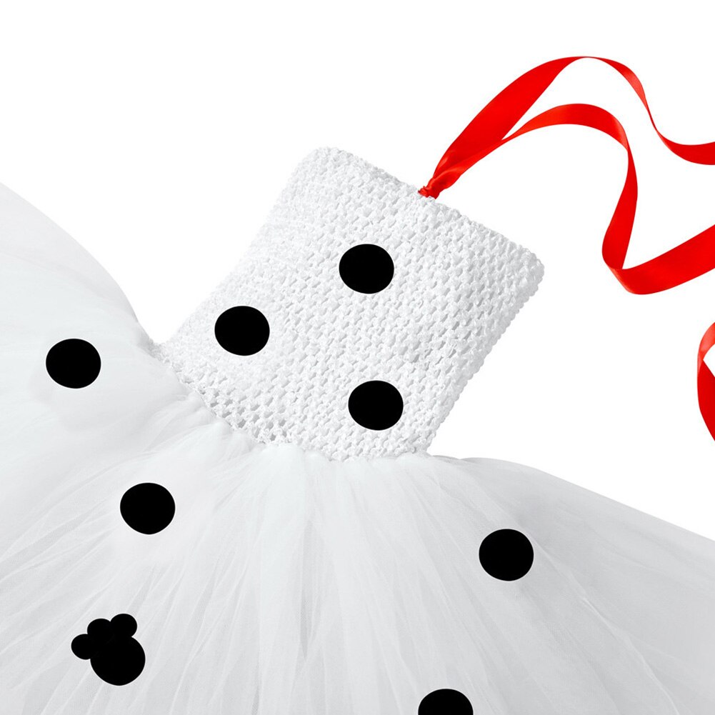Vestido de dálmata para niñas, Vestido de de cumpleaños de niña de flores de tul de lunares, Disfraces de Halloween para niños, ropa de dálmata para perros y niñas