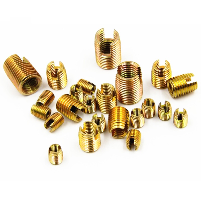 5/10pcs M3 To M12 Galvanized Stainless Steel Threaded Inserts Metal Thread Repair Insert Self Tapping Slotted Screw Threaded