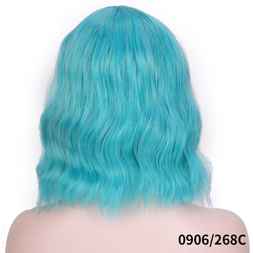 Peluca sintética shangke de pelo corto ondulado con degradado ombré, ideal para cosplay diario de estilo bob de fibra resistente al calor para mujer.: #35