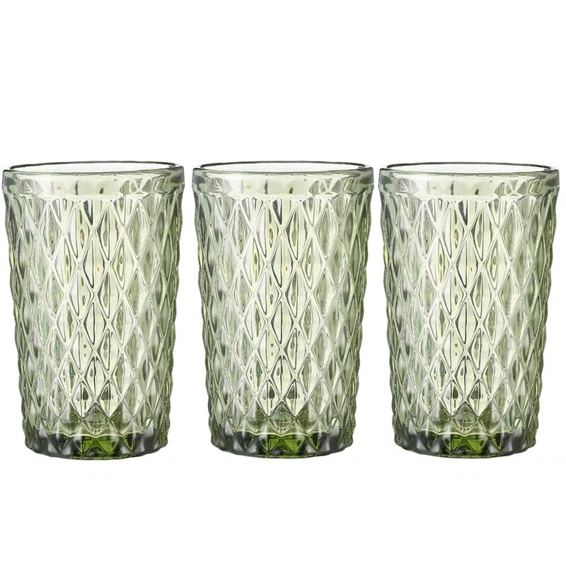 Vasos para beber, copas para jugos, Whisky, Bar, hogar, boda, 350ml, leche, café, en relieve, vasos de vidrio para bebidas, 3 unids/lote: 3