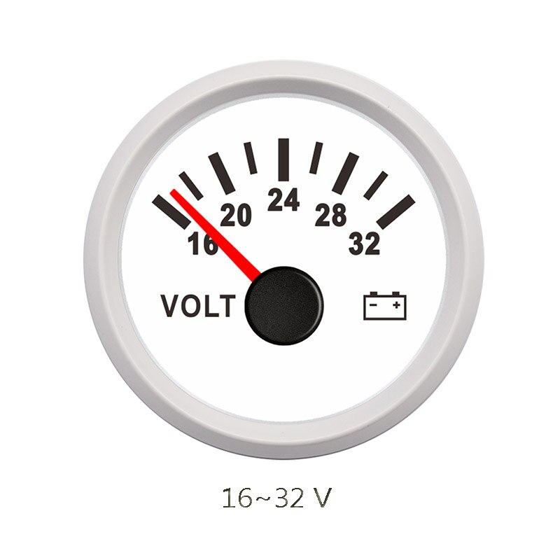 52 mm Marine Auto Voltmeter 8-16 V 18-32 V Waterproof Gauge For Motorcycle Car Boat Automobile With Red Backlight 12V 24V: WW  1632V