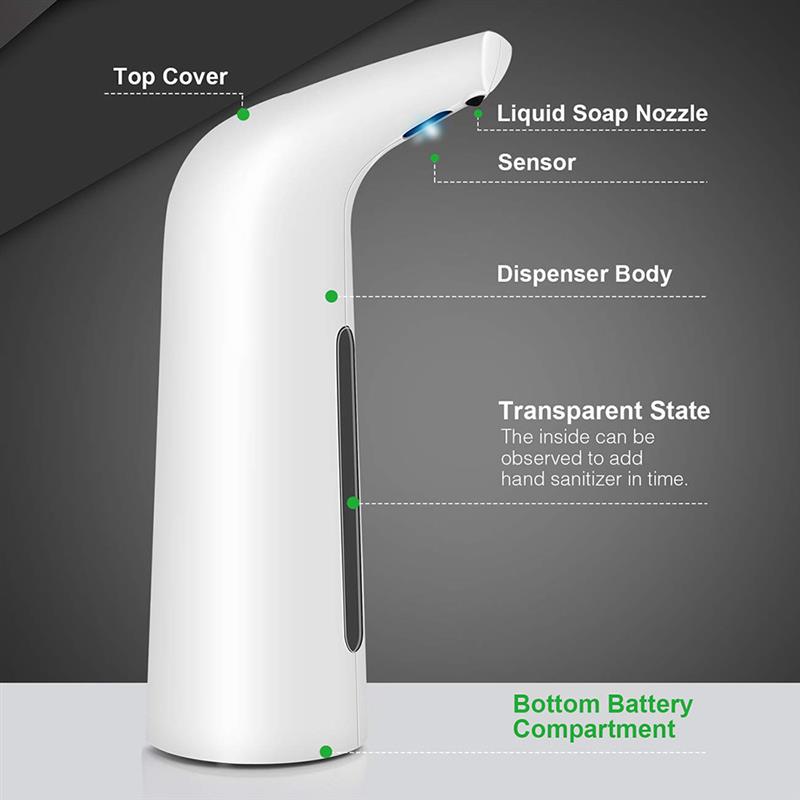 400ml automatiske sæbedispenser håndfri berøringsfri desinfektionsmiddel badeværelsesdispenser smart sensor flydende sæbedispenser til køkken