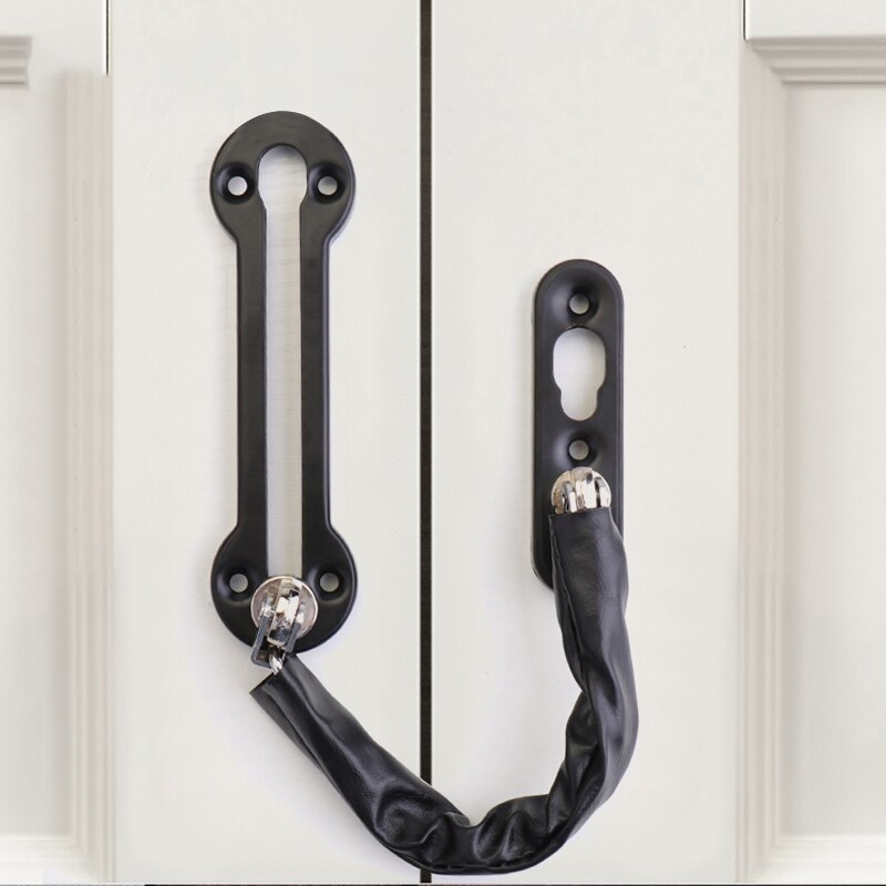 BETOCI Anti-hotlinking door chain lock latch anti-theft lock door latch safety chain lock for hotel room door household doors: black