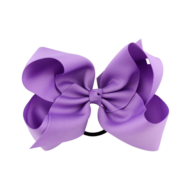 Lazos para el pelo de Color sólido de 6 pulgadas, gomas elásticas para el pelo, coleteros de goma para niña, accesorios para el cabello: Morado