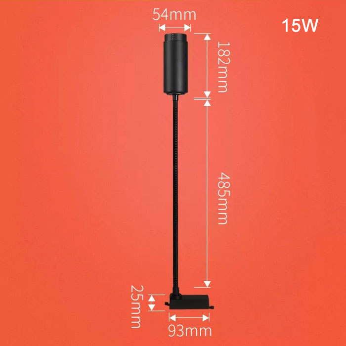 Kommerzielle 30 cm oder 50 cm lange Arm-Schwanenhals-LED-Schienenleuchte mit Abstrahlwinkeleinstellung für sterben Beleuchtung von beladen, beladen, Einkaufszentrum, Ausstellungen und Zuhause
