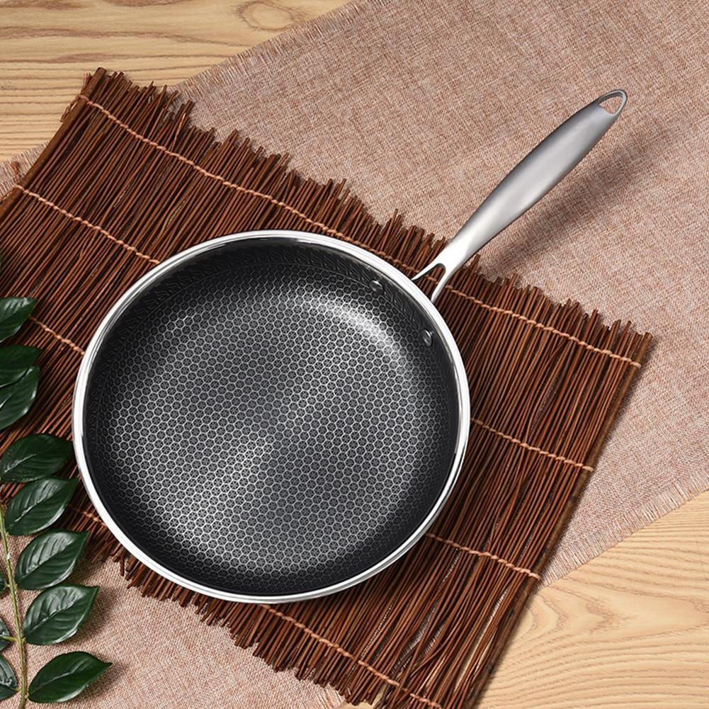 304 Roestvrijstalen Pan 3-Layer Temperatuur Non-stick Ei Steak Koekenpan Gas Inductie Kookplaat Keuken gereedschap Universele