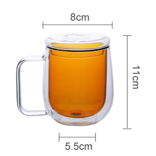 Nordisk stil varmebestandig dobbel vegg te glass kopp øl kaffekopp sett sunn drikke glass gjennomsiktig drikke: B