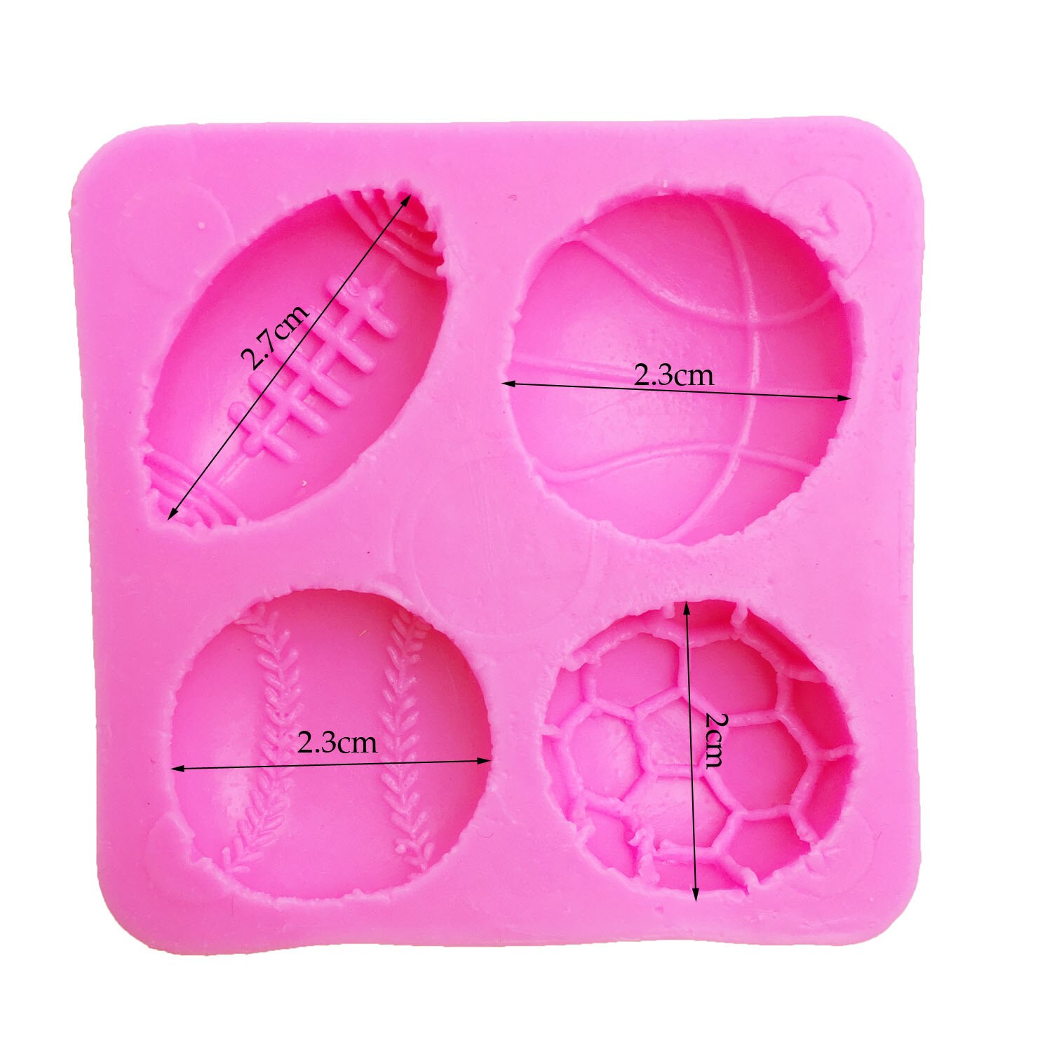 M0149 Football/ basketball/baseball fondant silicone mold for kitchen chocolate candy Clay making cupcake cake decorating tools