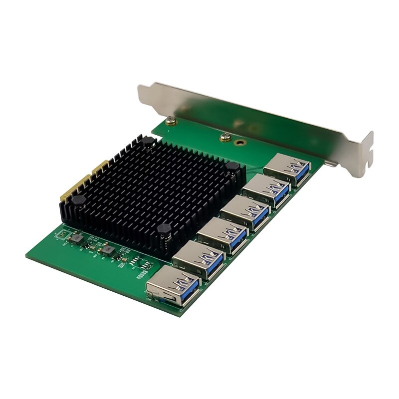 Pci Express Multiplier 1 Tot 6 USB3.0 Pcie X4 Om X1 Riser Card Voor Desktop Mijnwerker