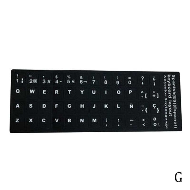 1pcs Spanish Russian Arabic French German Hebrew Italian Standard Waterproof Keyboard German Language Korean Stickers Compu Y9l2: Spanish