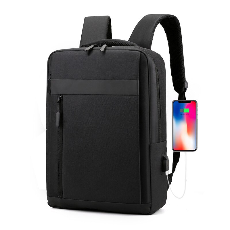 SUUTOOP Men Nylon Laptop Backpack USB Charging Travel Teenagers Schoolbag School Bag Sports Notebook Pack For Male Female Women: black