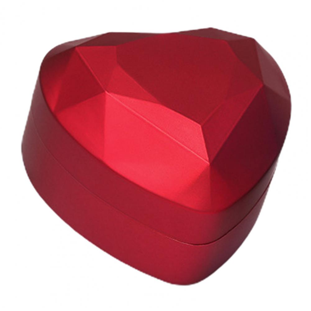 Ringbox in Herzform mit LED-Licht, Taschenformat, tragbarer Ring-Schmucketui für Vorschläge, Verlobung, Hochzeit, Verpackung, Showboxen: Rot