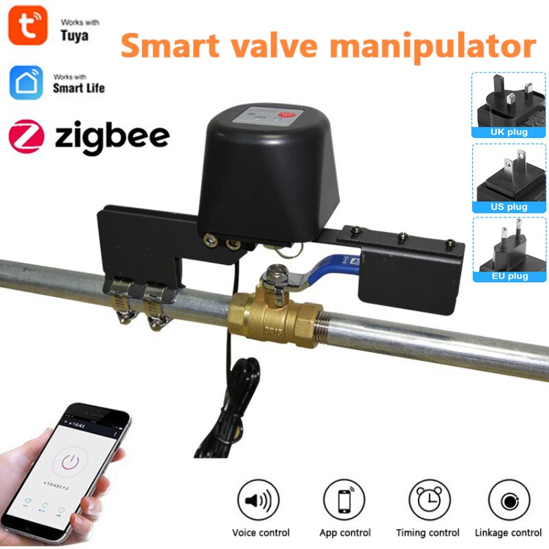 Tuya ZigBee Valve Smart Water/Gas Valve Automation Control Work Voice APP Control With Alexa Google Assistant Smart Life