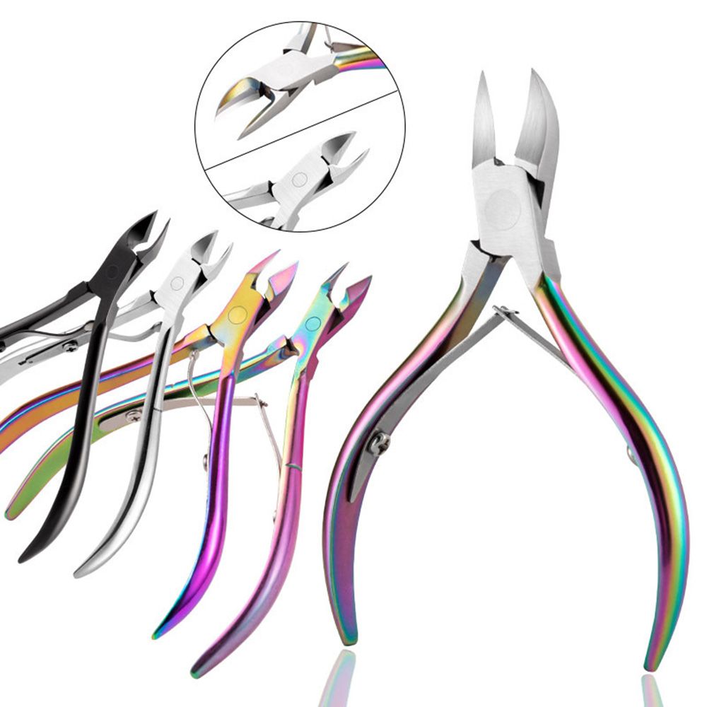 Steel Colorful Titanium Manicure Onychomycosis Nail Tools Eagle Beak Pliers Nail Cuticle Nipper Dead Skin Remover